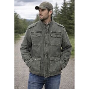 Levis Mens XXL Field Jacket Olive Green Flannel Lined Military Utility Coat